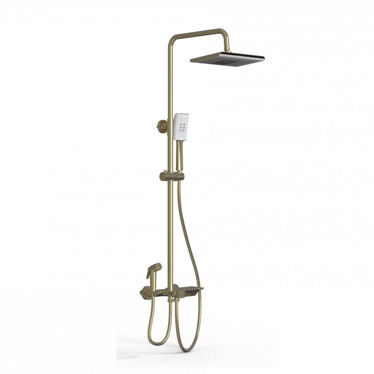 Душевая стойка Wonzon & Woghand WW-B3310-BG с термостатом, золото