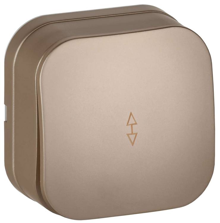 Выключатель 1-клавишный проходной IEK Glory EVH12-K37M-10 шампань матовый