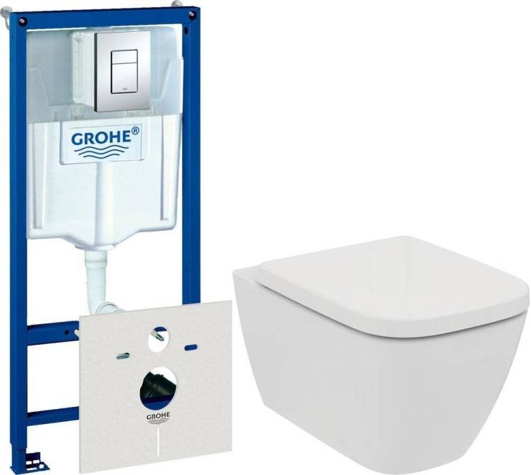 Комплект  Чаша для унитаза подвесного Ideal Standard I.Life B T461401 безободковая, euro white + Крышка-сиденье Ideal Standard I.Life B T468301 с микр
