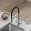 Смеситель для кухни Sancos Imola (Имола) SC4010BNbh с подключением к фильтру для воды, брашированный никель с черным изливом фото 5