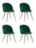 Набор из 4 стульев Stool Group Лион DC-69030A HLR-56 X4 с ромбами зеленый
