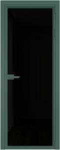 Межкомнатная дверь Profil Doors 1 AV цвет профиля Зеленый воск, стекло безопасное 6 мм черный триплекс 700x2000