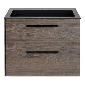 Тумба с раковиной Vincea Chiara 2D VMC-2C2600RO Коричневый, черная раковина