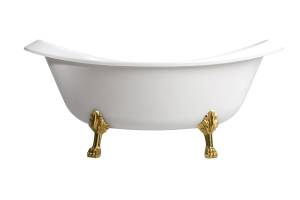 Ванна из искусственного камня Belux Ромео ВР-1750 белая глянцевая, ножки золото