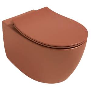 Унитаз подвесной Isvea Sentimenti Neo 10AR02010SV-2U + 40D80548I-S безободковый, с крышкой-сиденьем микролифт, терракотовый матовый