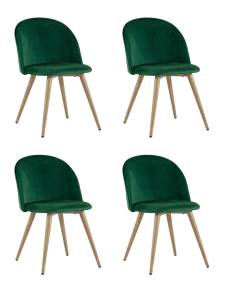 Набор из 4 стульев Stool Group Лион DC-69030A HLR-56 X4 с ромбами зеленый