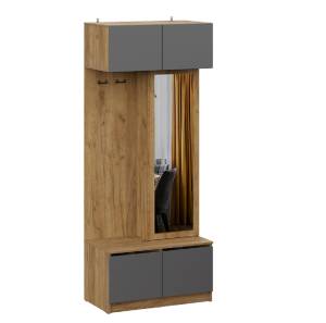 Стенка для прихожей Арника Авиньон 00-00161000 дуб крафт золотой/графит серый