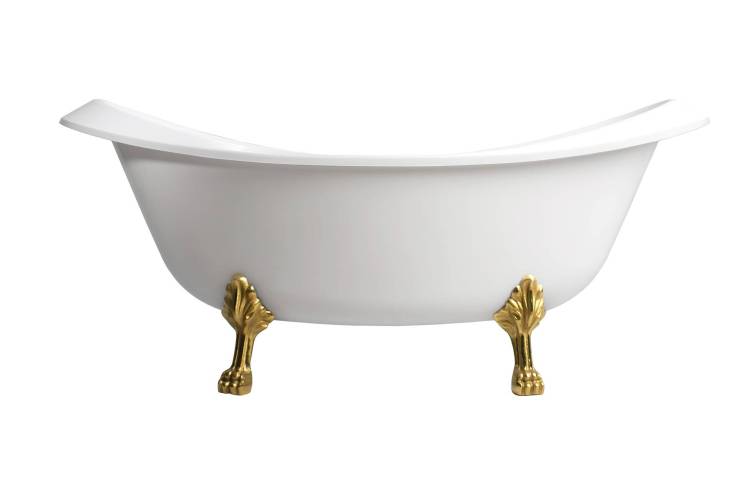 Ванна из искусственного камня Belux Ромео ВР-1750 белая глянцевая, ножки золото