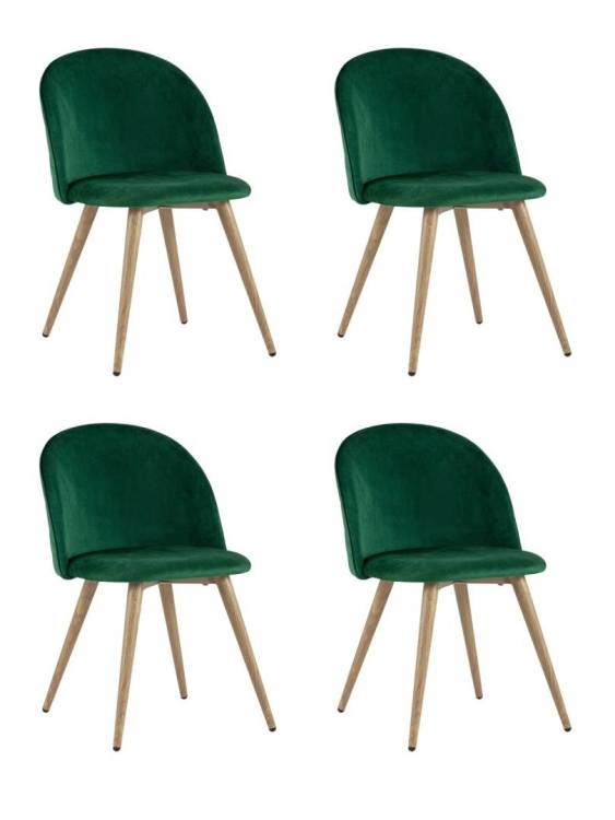 Набор из 4 стульев Stool Group Лион DC-69030A HLR-56 X4 с ромбами зеленый