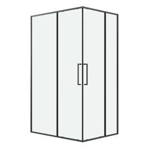 Душевая перегородка Niagara Nova NG-6836-1280BL профиль чёрный матовый, стекло прозрачное, 120x80x195