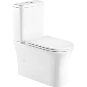 Унитаз-компакт Weltwasser WW SK 10000003776 Telbach 001GL-WT безободковый, с крышкой-сиденьем микролифт, белый глянцевый