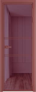 Межкомнатная дверь Profil Doors 2 AX цвет профиля Красный антрацит, стекло безопасное 6 мм фиолетовое шпион 700x2000
