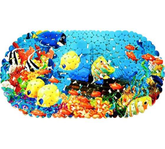 Коврик Bath Plus Морское Дно 14_106 противоскользящий, разноцветный
