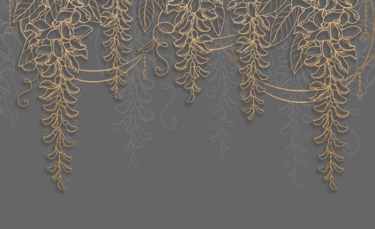 3D Фотообои Artegrafico «Ажурные ветви в лавровом оттенке» PL-088 песок