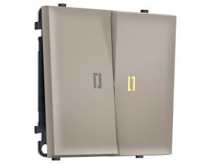 Комплект механизма 2-клавишного выключателя Ambrella Volt Sigma MS364010 серо-бежевый матовый