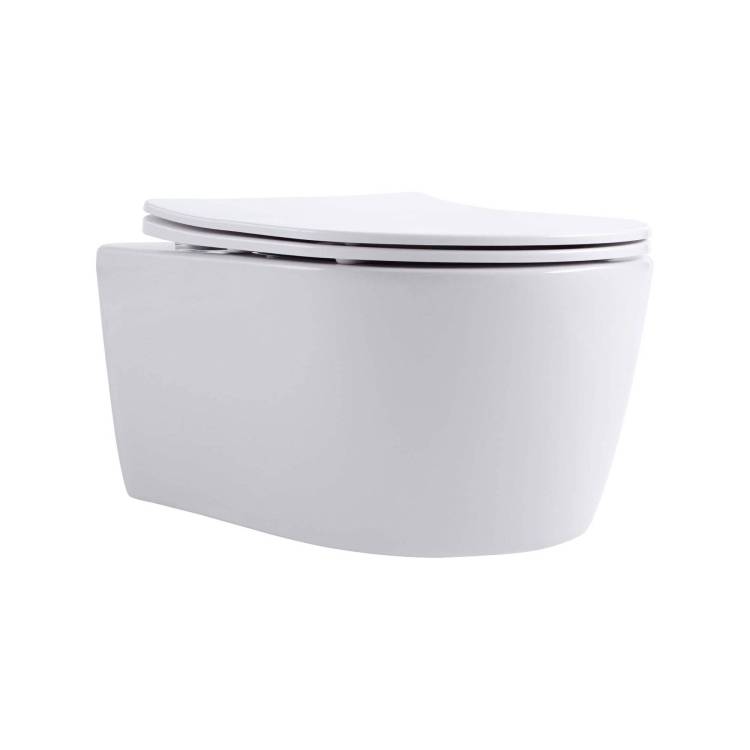 Унитаз подвесной Aquatek Европа New AQ1106-00 безободковый, с крышкой-сиденьем микролифт