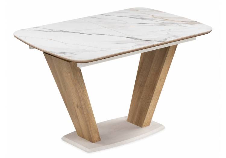 Стол Woodville Петир 588013 gilt white, дуб монтана 120(160)x80x75