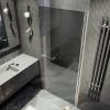 Душевая дверь в нишу MaybahGlass MGD-456-5 профиль хром матовый, стекло графит, 80x198 фото 3