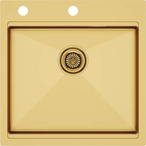 Мойка кухонная Paulmark Kroner Pro PM705151-BG из нержавеющей стали, брашированное золото