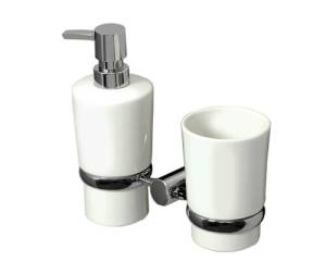 Держатель со стакананом и дозатором Wasserkraft K-28289 хром