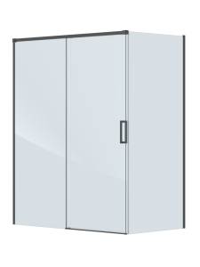 Душевой уголок Cezares PLANE-AH-1-160/80-C-GM профиль оружейная сталь, стекло прозрачное, 160x80x195