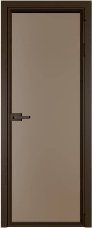 Межкомнатная дверь Profil Doors 1 AV цвет профиля Деорэ, стекло безопасное 6 мм монохром капучино 800x2000