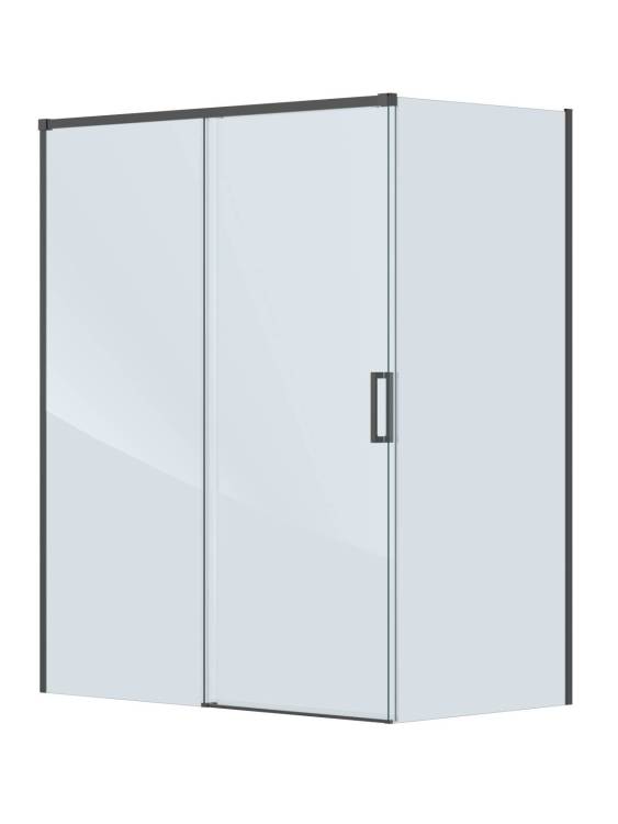Душевой уголок Cezares PLANE-AH-1-160/80-C-GM профиль оружейная сталь, стекло прозрачное, 160x80x195