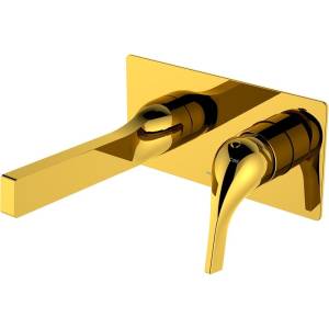 Смеситель для раковины Wasserkraft Sauer 7130 с внутренней частью, золотой глянцевый