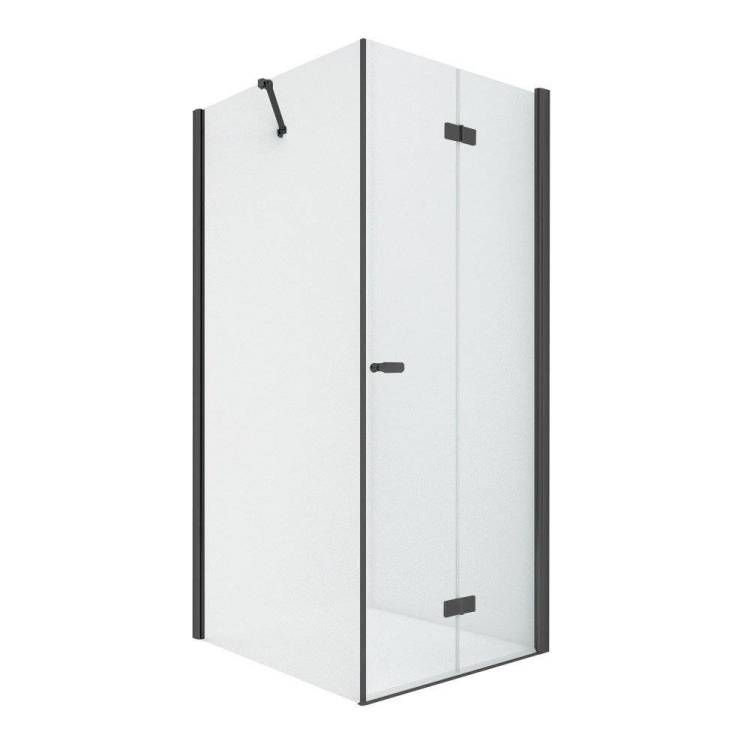 Душевое ограждение NEW TRENDY NEW SOLEO BLACK складные двери R 80x120x195 D-0238A/D-0149B (черный)