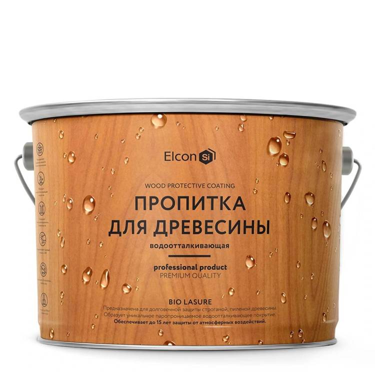 Пропитка водоотталкивающая для дерева Elcon Bio Lasure каштан 9 л