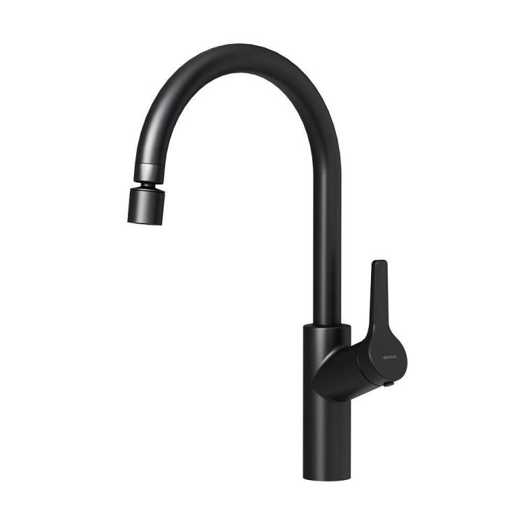 Смеситель для кухни Damixa Eclipse 310722300 с двухрежимным регулируемым аэратором, черный