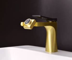 Смеситель для раковины Bronze de Luxe Element EL02XGB черный, золото