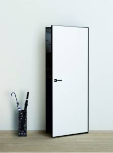Скрытая дверь Глухая Profilo Porte INVISIBLE PX-0 (ИНВИЗИБЛ ПХ-0 ) Полотно Под покраску, Кромка AL Черный 2300х700