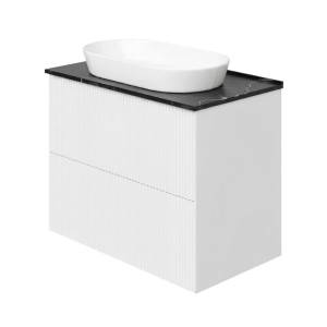 Тумба с раковиной La Fenice Terra Twin Bianco NFNC-01-TER-B-80-2-3-M-GB белая матовая, 80 см