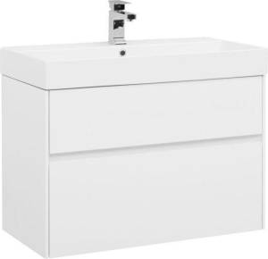 Тумба с раковиной Aquanet Бруклин 85 212598 белый, 572x850x437