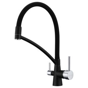 Смеситель для кухни Paulmark Siegen Si213111-BLM с гибким изливом, черный