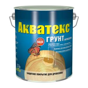 Грунт-антисептик защитный состав для древесины Акватекс невымываемый алкидный бесцветный 2.7 л