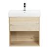 Тумба под раковину Belbagno Neon NEON-600-1C-SO-PB 57.2x34.6x55 Pino Bianco подвесная с одним выкатным ящиком, с доводчиками