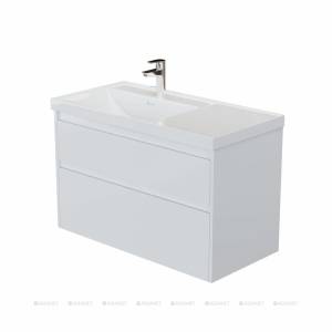Тумба с раковиной Aquanet Nova Lite 2.0 100 L 365907 Белый глянец