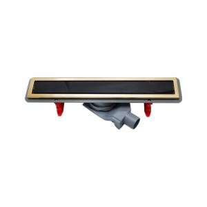 Душевой лоток Pestan Confluo Premium Gold Black Glass Line 300 черное стекло/позолоченная сталь