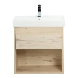 Тумба под раковину Belbagno Neon NEON-600-1C-SO-PB 57.2x34.6x55 Pino Bianco подвесная с одним выкатным ящиком, с доводчиками
