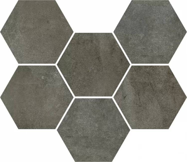 Мозаика ColiseumGres Экспо 620110000174 Дарк Гексагон 25x29