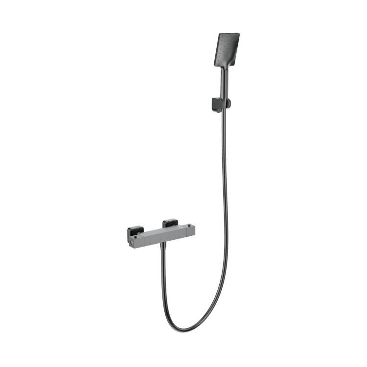 Смеситель для душа Wonzon & Woghand WW-B2026-A-BGG термостатический, темный графит