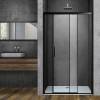 Душевая дверь в нишу Vincea Soft VDS-3SO120CLB 120 см, стекло прозрачное, профиль черный фото 2