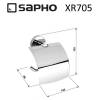 Держатель SAPHO X-ROUND туалетной бумаги с крышкой, 136x151x83 мм, хром фото 2