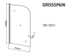 Шторка для ванны Grossman GR-100/1 150x70 алюминиевый профиль, стекло ПРОЗРАЧНОЕ 6мм фото 3