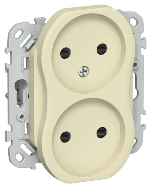 Розетка 2-местная с защитными шторками IEK Flite FI-R23-10-1-K87 навахо