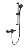 Смеситель для ванны Wonzon & Woghand WW-C2001-A-MB с душевым гарнитуром и термостатом, черный матовый