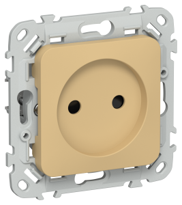 Розетка 1-местная с защитными шторками IEK Flite FI-R13-10-1-K89 шамуа