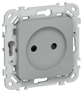 Розетка 1-местная с защитными шторками IEK Flite FI-R13-10-1-K03 серый